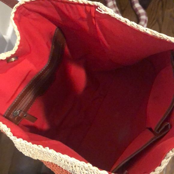 LUCKY BRAND Color Block Rugby Stripe Oversized Beach Bag Tote Leather Handles - Picture 11 of 16